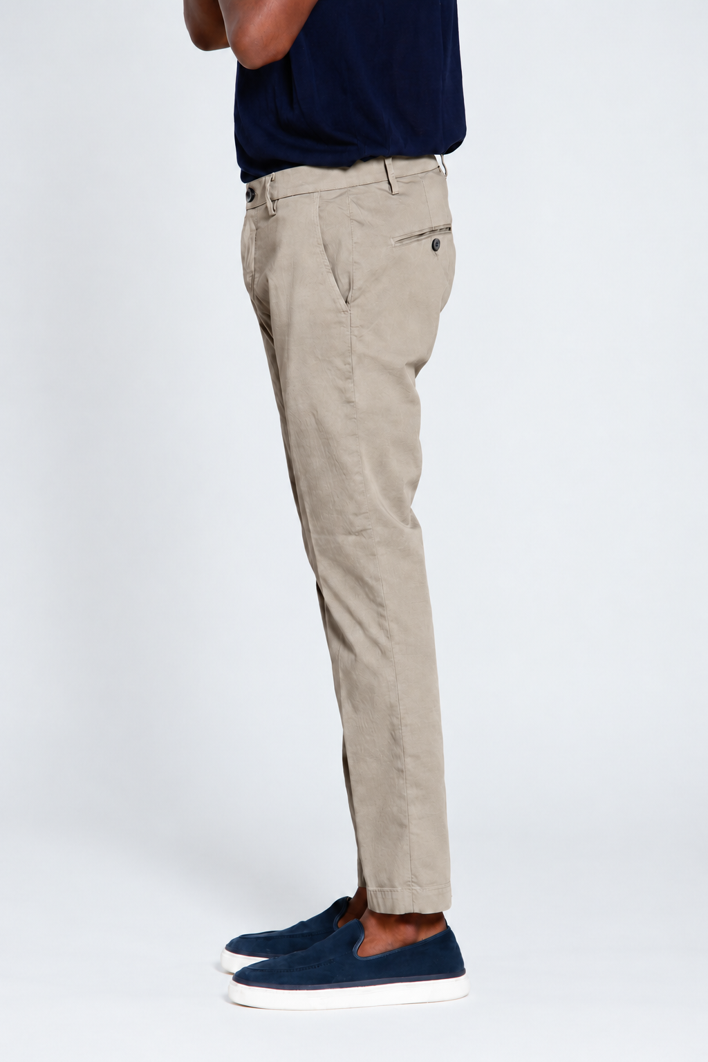 Milano pantalone chino uomo in gabardina stretch extra slim fit ①