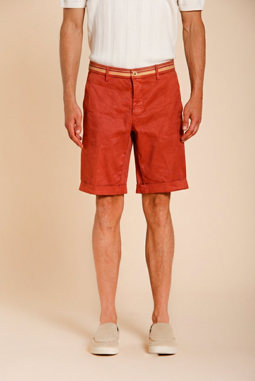 Torino Oxford Bermuda Chino Herren aus Leinen- und Baumwolltwill slim fit