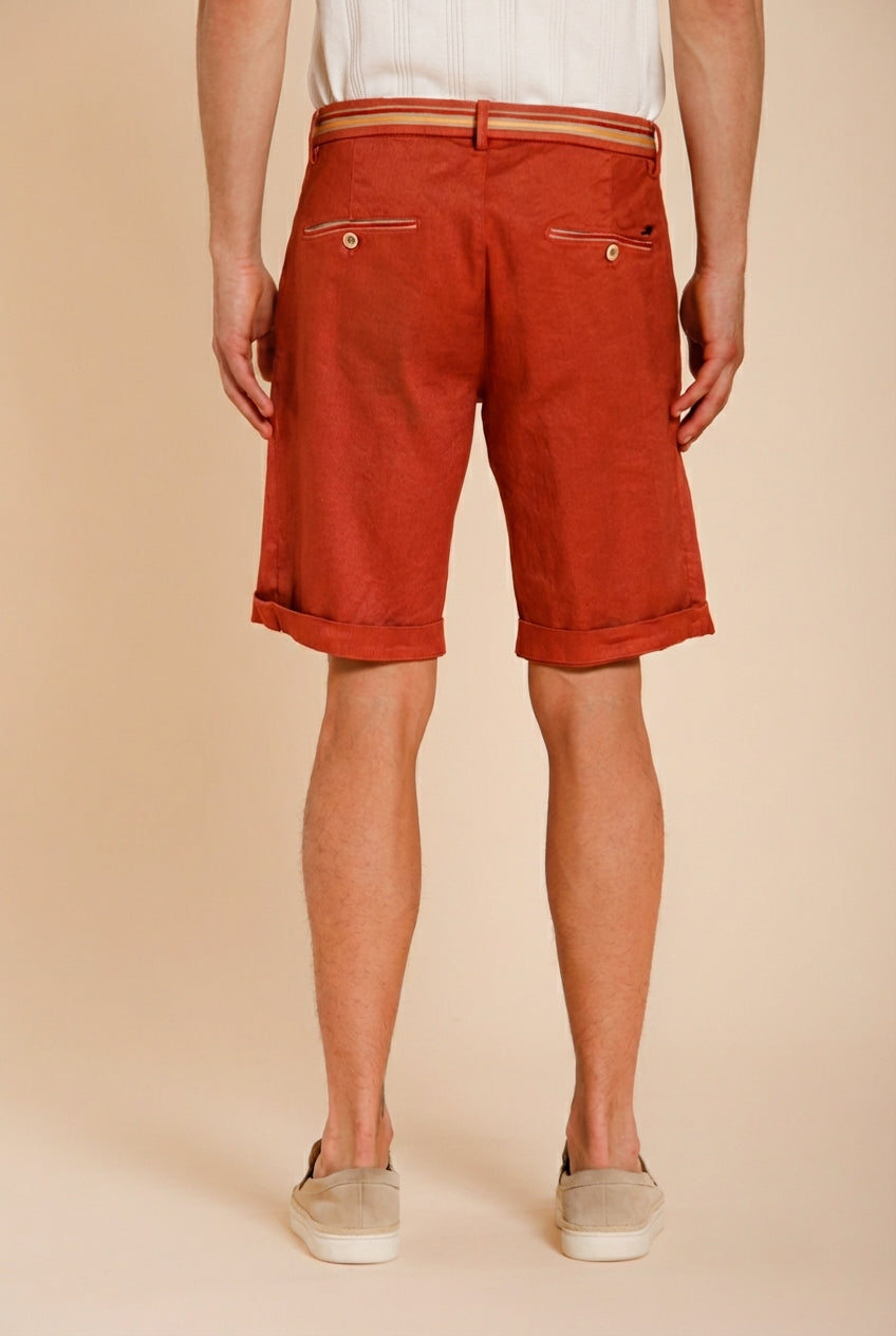 Torino Oxford bermuda chino uomo in twill di lino e cotone slim fit