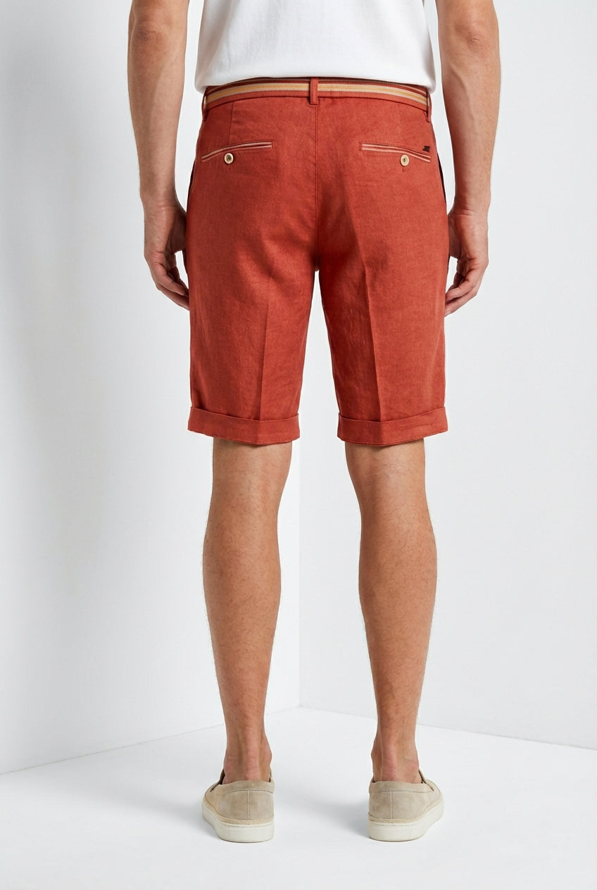 Torino Oxford Bermuda Chino Herren aus Leinen- und Baumwolltwill slim fit