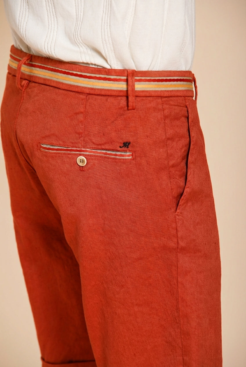 Torino Oxford Bermuda Chino Herren aus Leinen- und Baumwolltwill slim fit