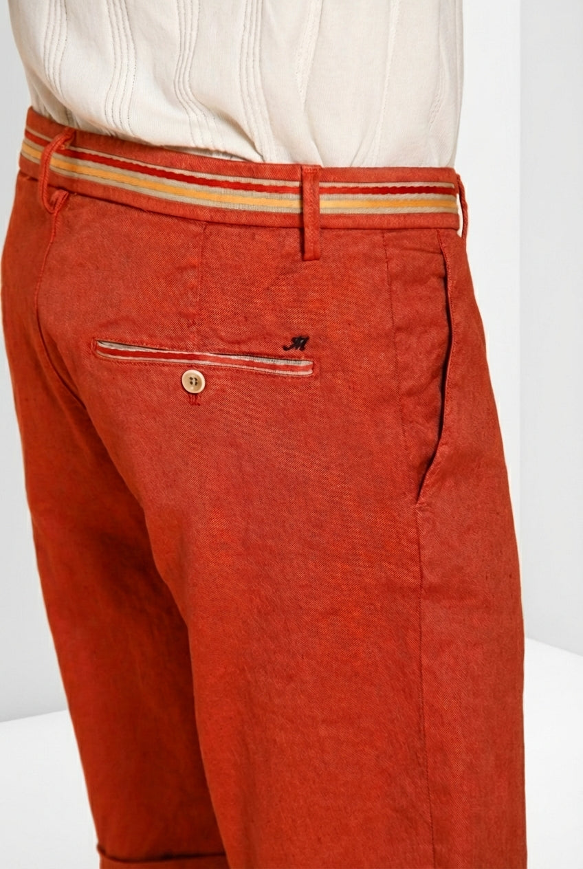 Torino Oxford Bermuda Chino Herren aus Leinen- und Baumwolltwill slim fit