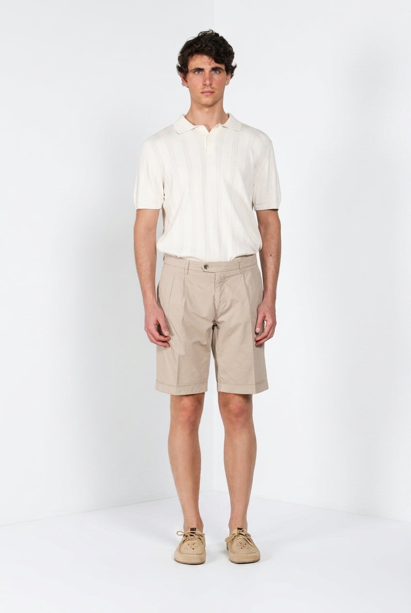 New York 2 Pinces Bermuda Chino Herren aus Stretch-Twill regular fit