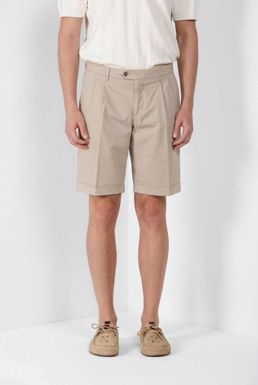 New York 2 Pinces Bermuda Chino Herren aus Stretch-Twill regular fit
