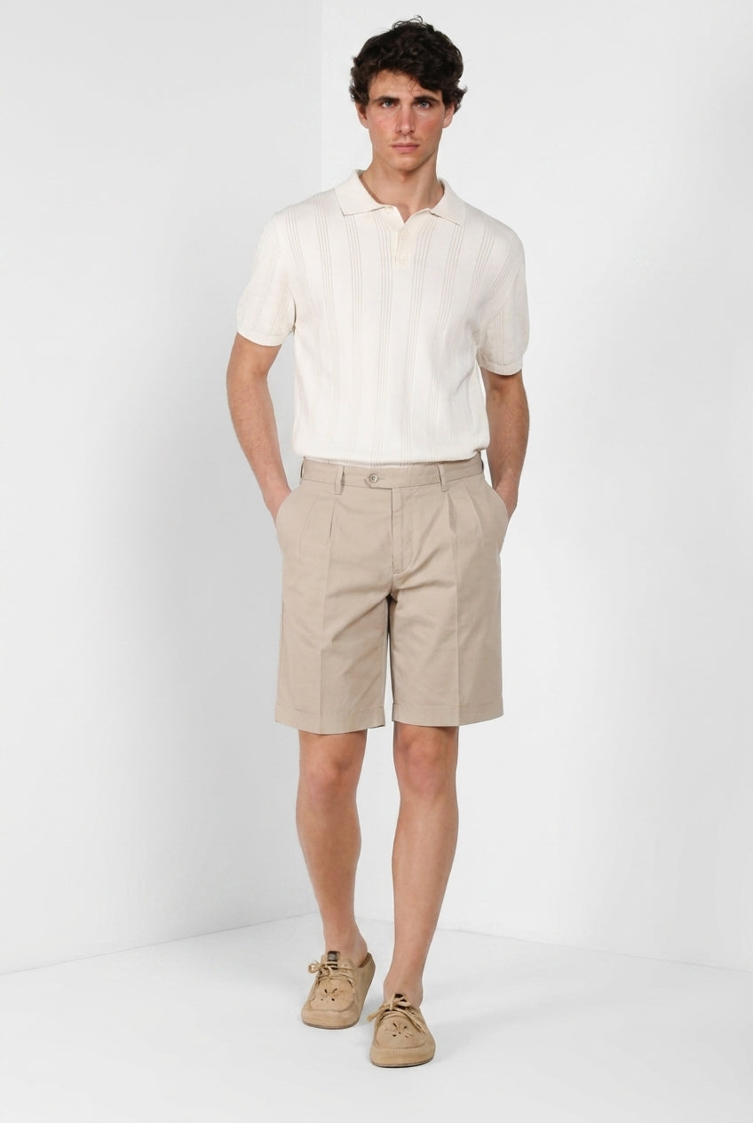 New York 2 Pinces Bermuda Chino Herren aus Stretch-Twill regular fit
