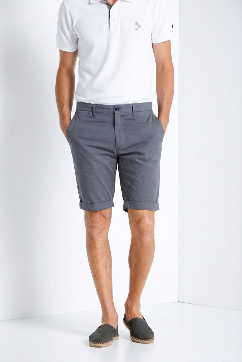 London bermuda chino uomo in gabardina stretch regular fit ①