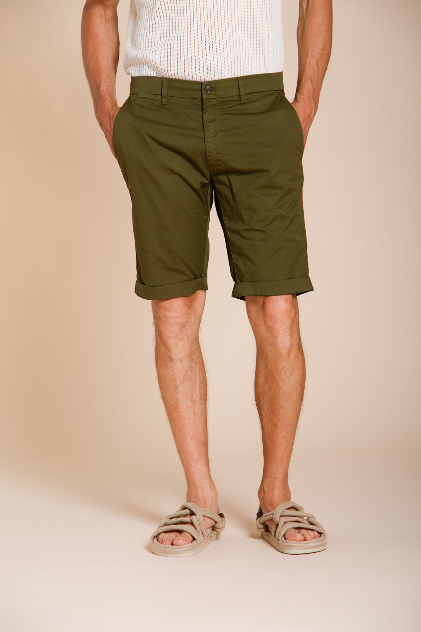 London bermuda chino uomo in gabardina stretch regular fit ①