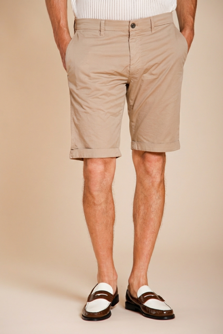 London bermuda chino uomo in gabardina stretch regular fit ①