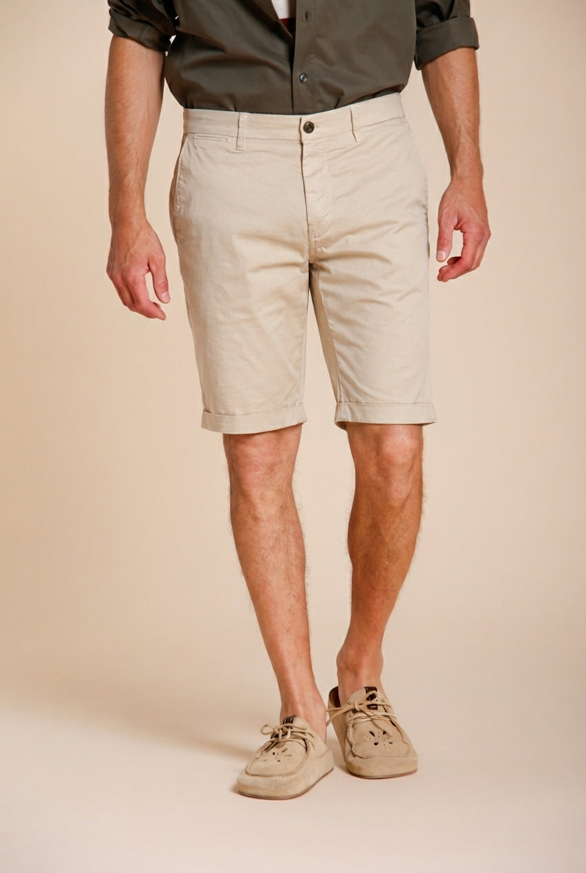 London bermuda chino uomo in gabardina stretch regular fit ①