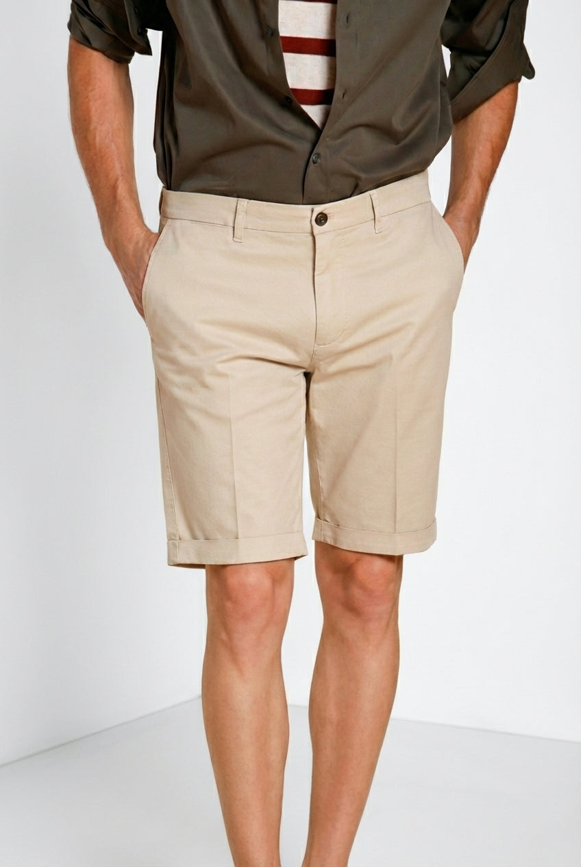 London bermuda chino uomo in gabardina stretch regular fit ①