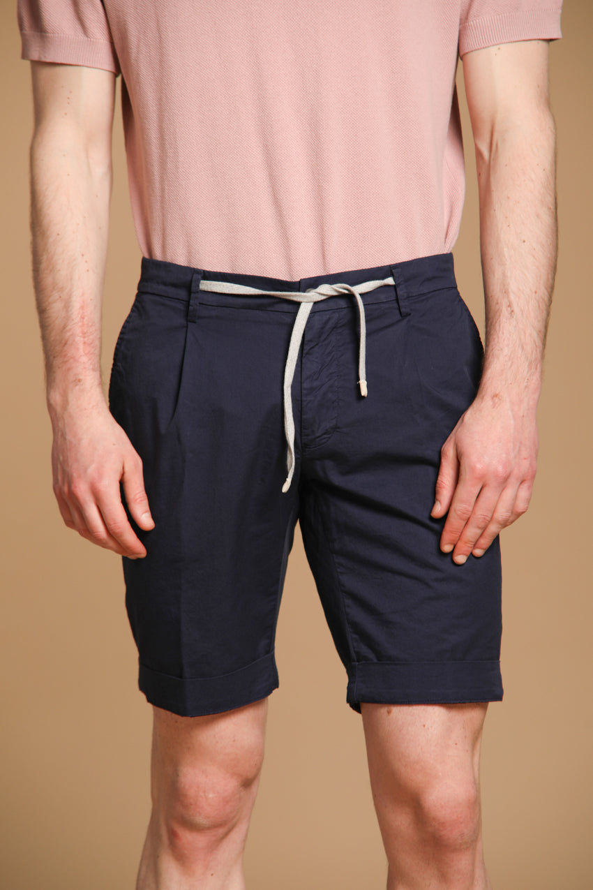 New York 1 Pinces City String bermuda chino uomo in cotone pima regular fit