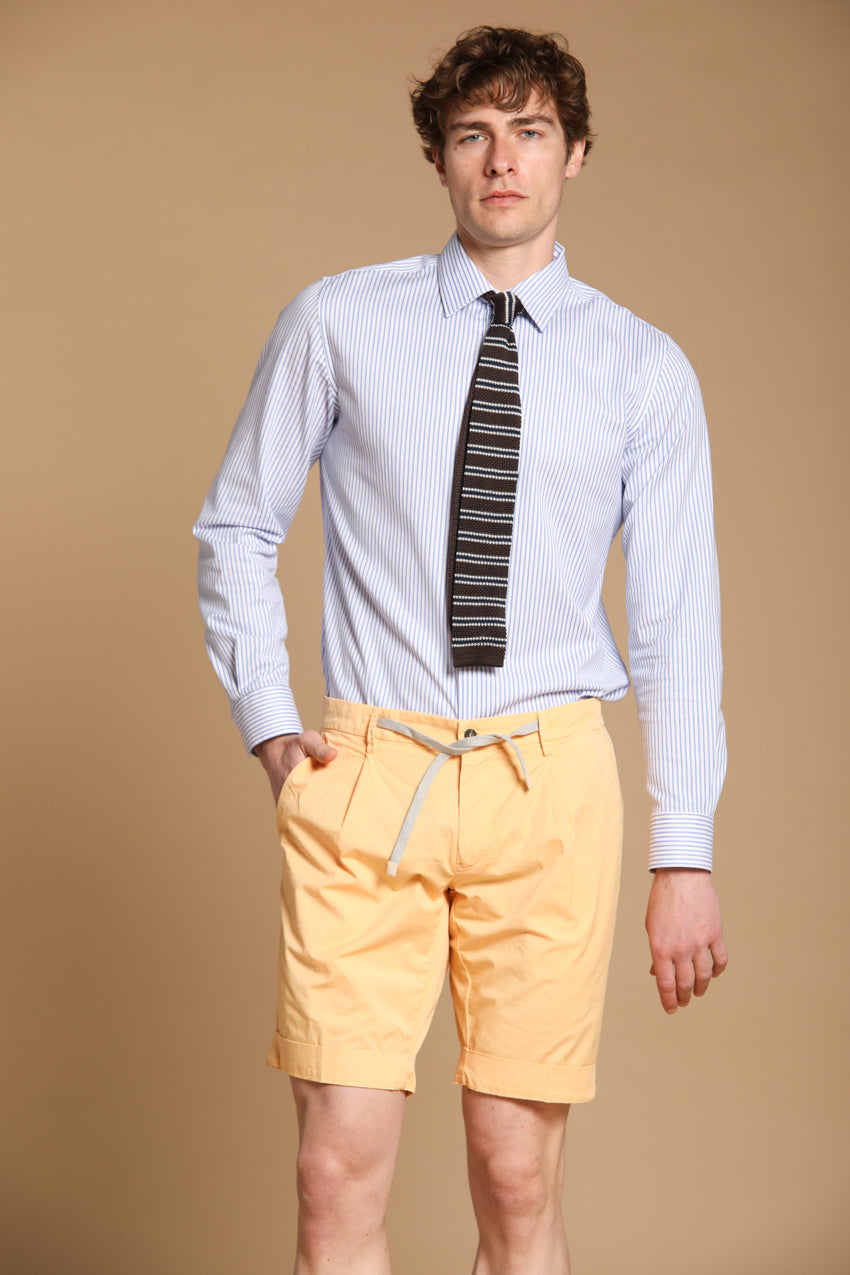 New York 1 Pinces City String bermuda chino uomo in cotone pima regular fit