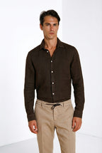 Torino camicia uomo in tela lino ①