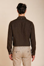 Torino camicia uomo in tela lino ①