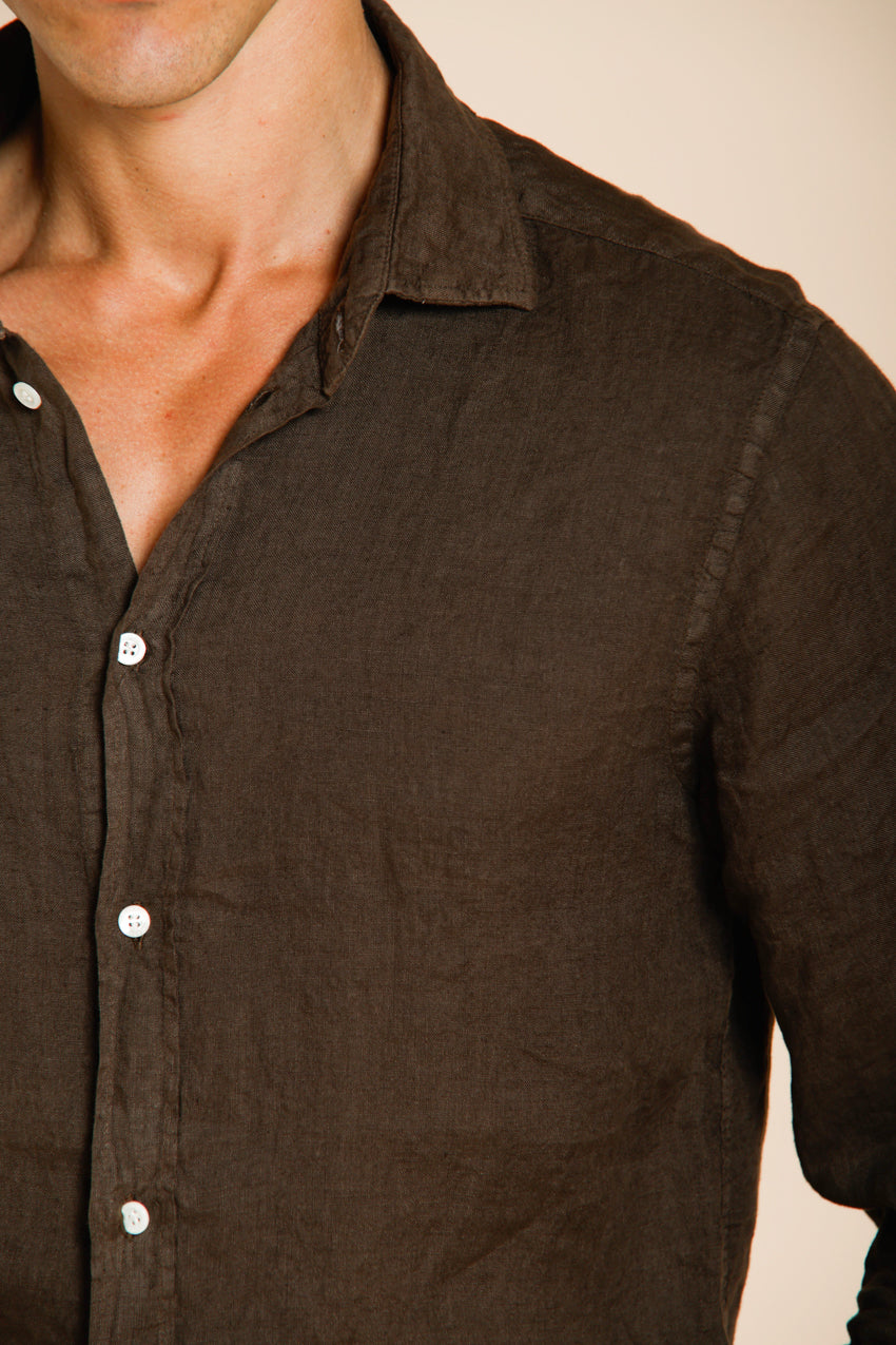 Torino camicia uomo in tela lino ①
