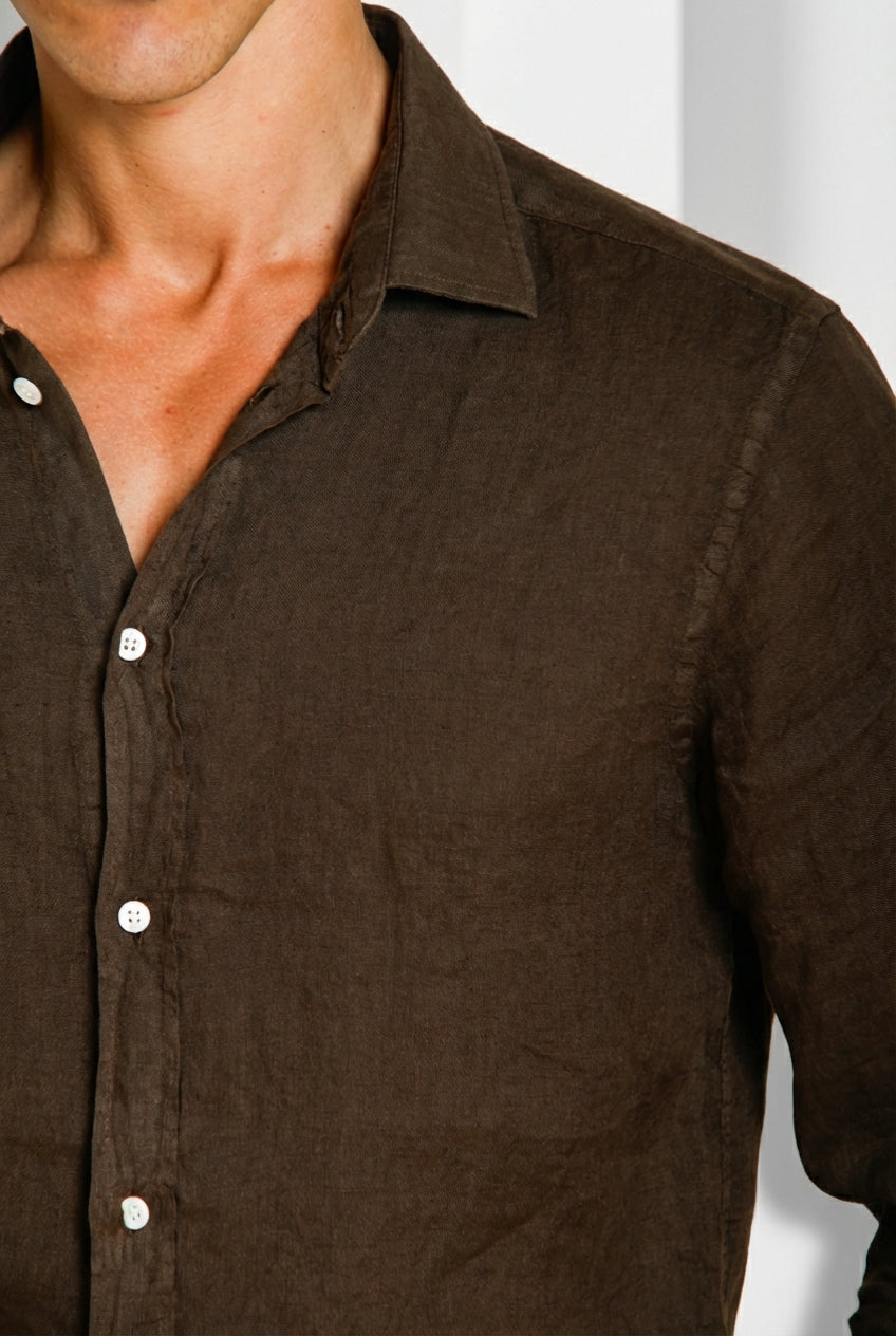 Torino camicia uomo in tela lino ①
