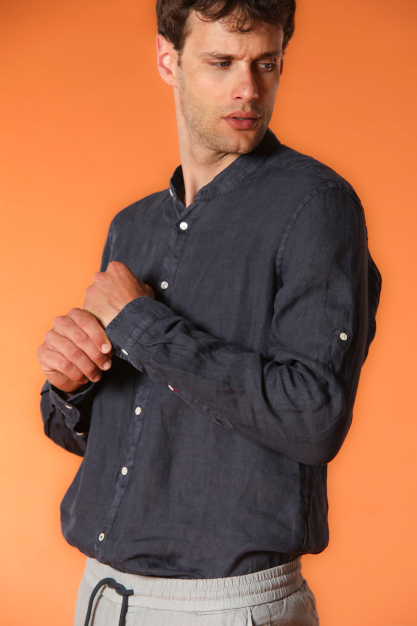 Porto camicia uomo a manica lunga in lino