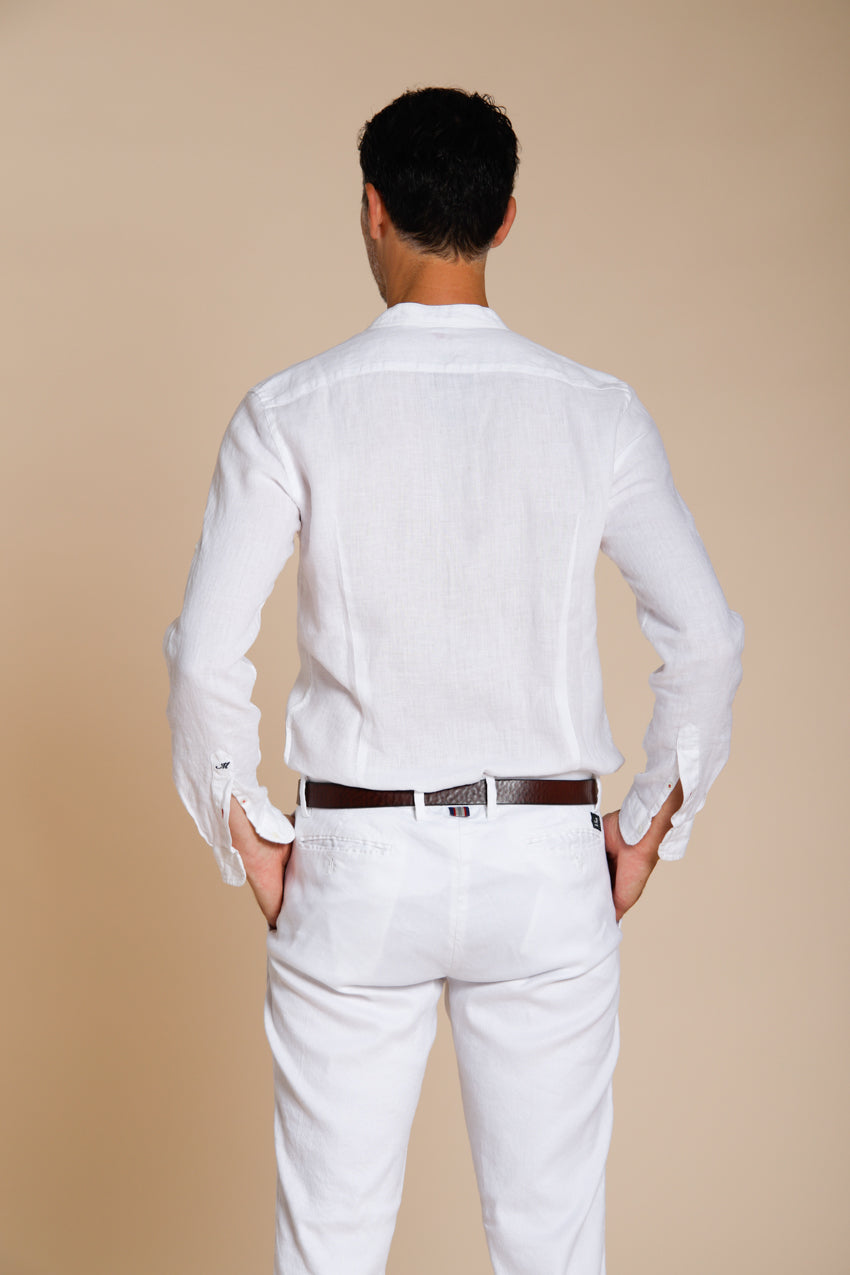 Porto camicia uomo in tela lino ①