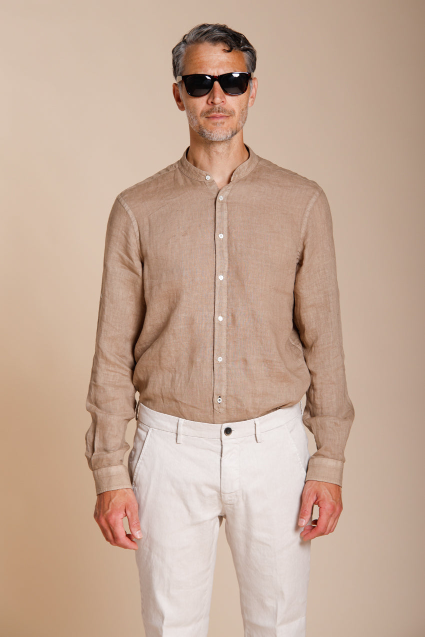 Porto camicia uomo in tela lino ①