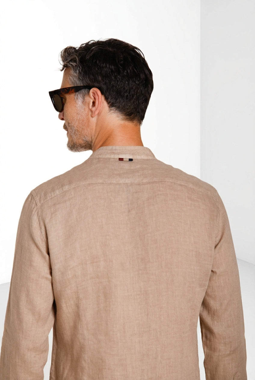 Porto camicia uomo in tela lino ①