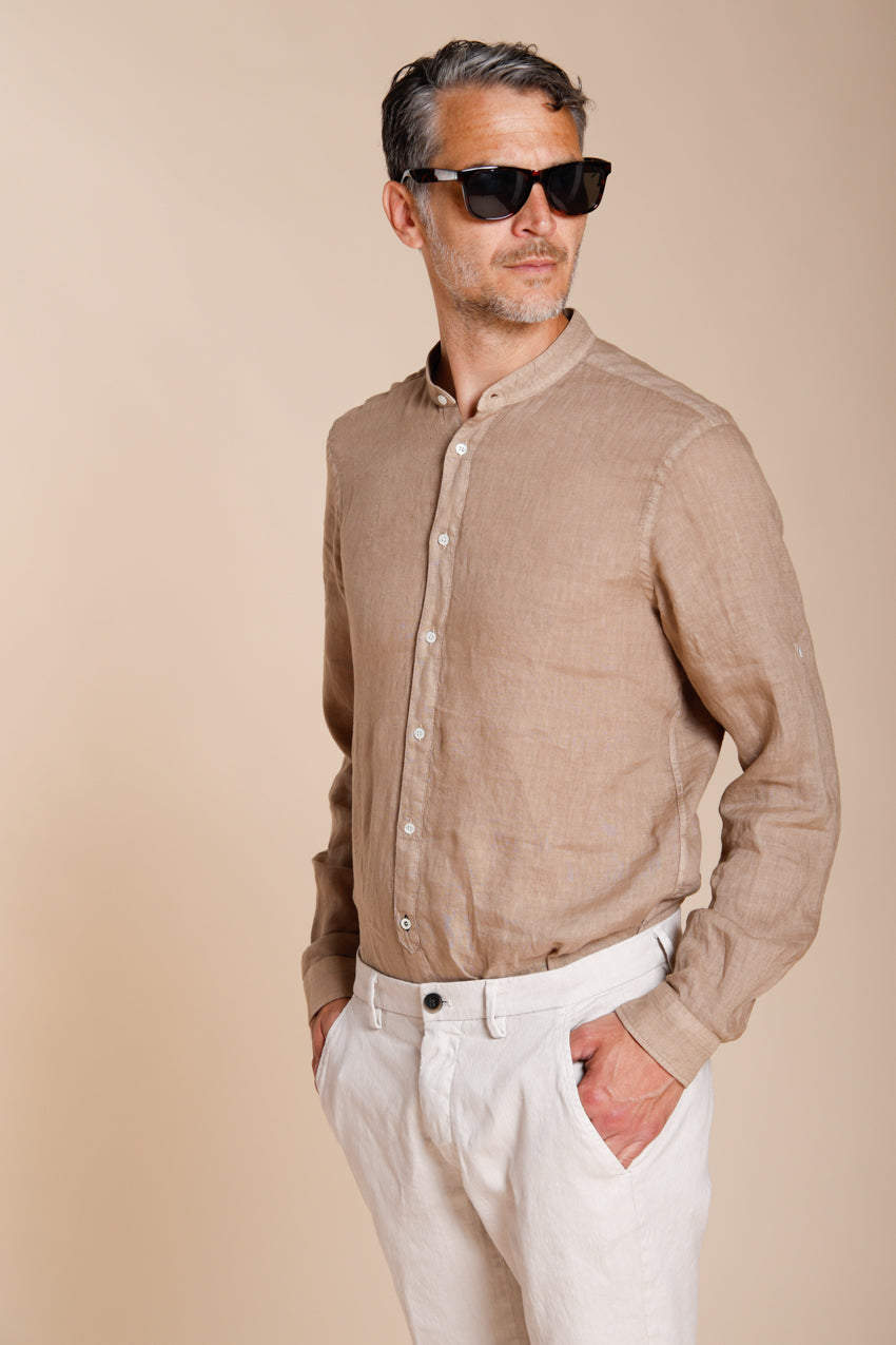 Porto camicia uomo in tela lino ①