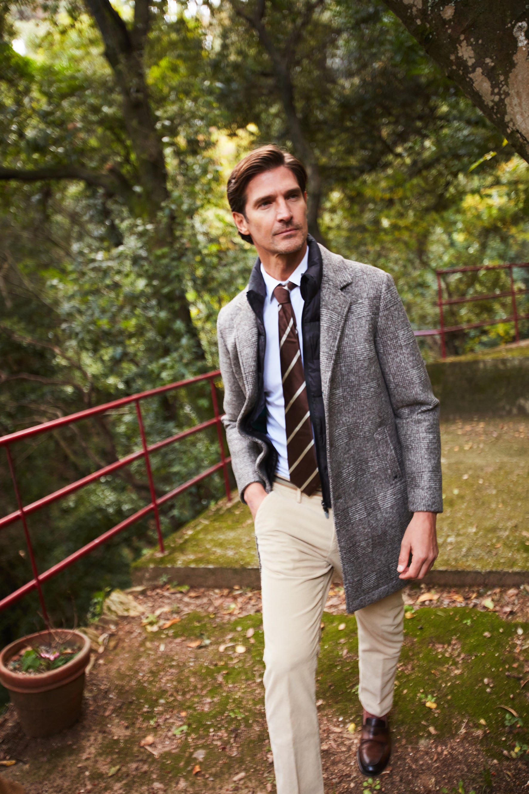 Los Angeles Herrenmantel aus Wolltuch mit Glencheck-Muster