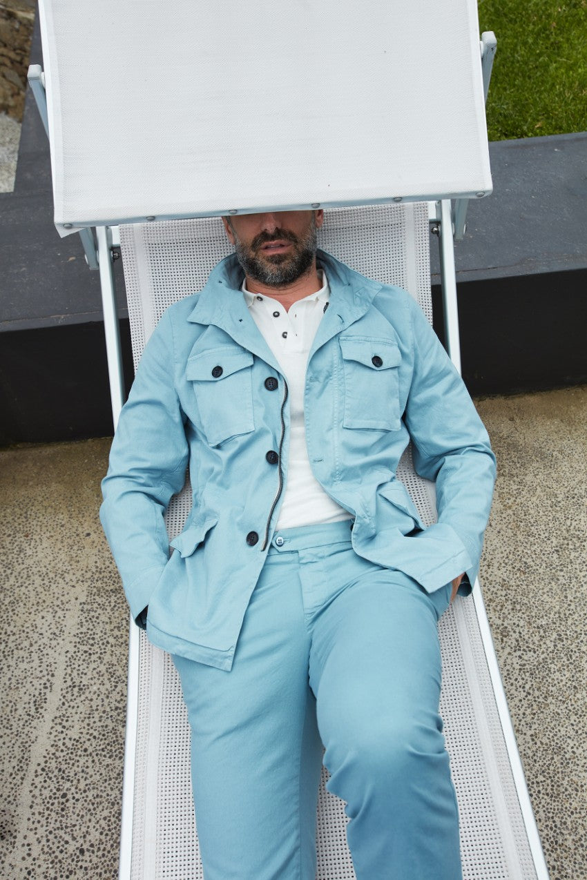 City Field giacca uomo in twill di cotone e tencel