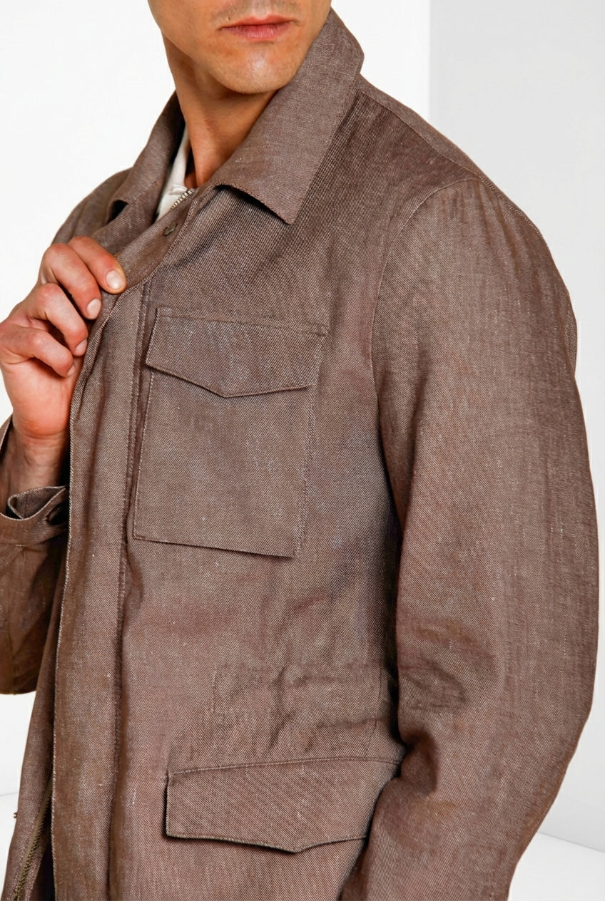 Field Jacket Jacke Herren aus Denim Diagonalbindung