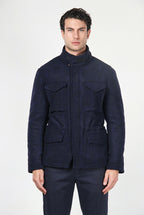 Field Jacket M74 Herren aus Tuchstoff mit Strickoptik, Prince-of-Wales-Muster