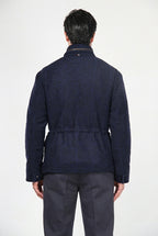 Field Jacket M74 Herren aus Tuchstoff mit Strickoptik, Prince-of-Wales-Muster