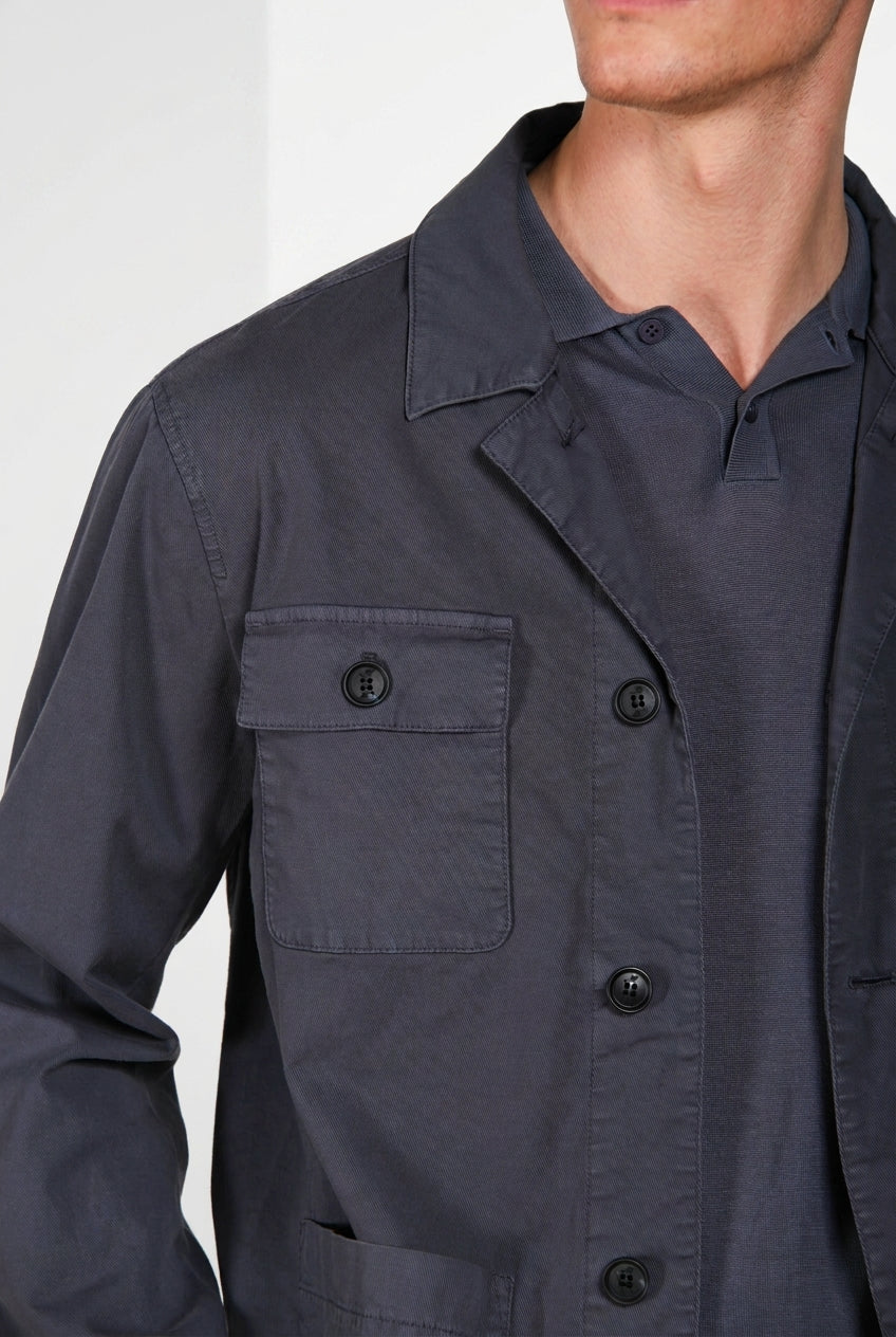 City Jacke Jacket Summer Herren aus Stretch-Baumwolle und Leinen-Kavallerietwill