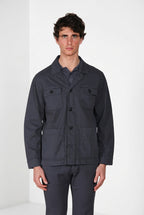 City Jacke Jacket Summer Herren aus Stretch-Baumwolle und Leinen-Kavallerietwill