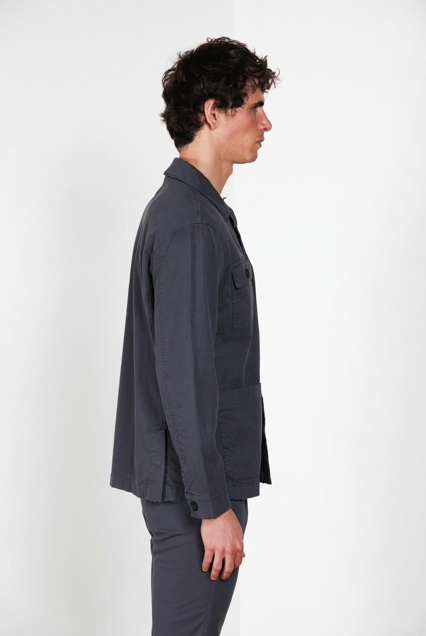 City Jacke Jacket Summer Herren aus Stretch-Baumwolle und Leinen-Kavallerietwill