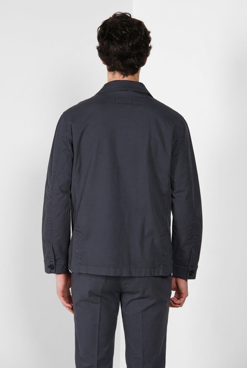 City Jacke Jacket Summer Herren aus Stretch-Baumwolle und Leinen-Kavallerietwill