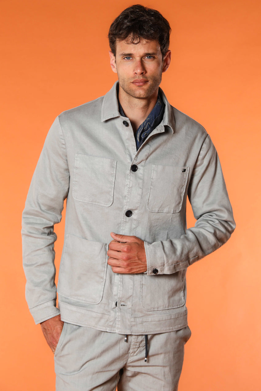 James overshirt uomo in twill di lino misto cotone