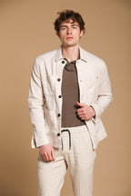 James overshirt uomo in twill di lino misto cotone