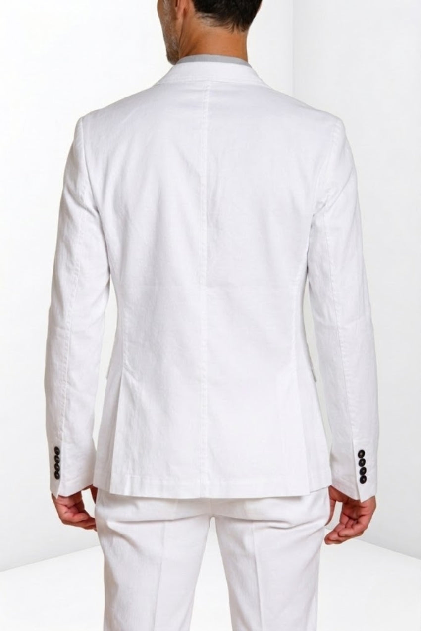 Da Vinci blazer uomo in twill di lino e cotone