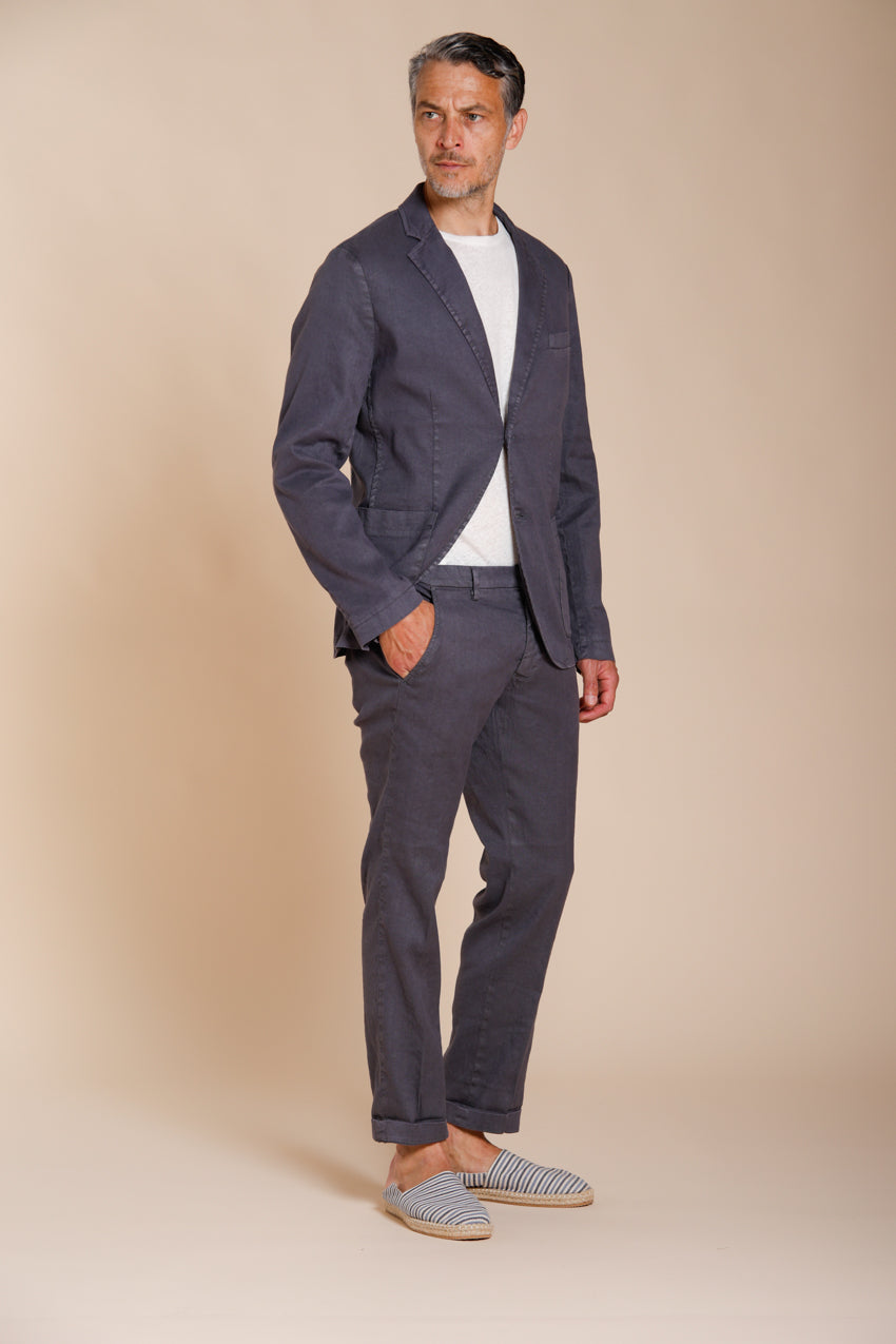 Da Vinci blazer uomo in twill di lino e cotone
