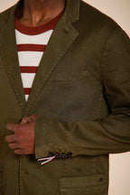 Da Vinci blazer uomo in twill di lino e cotone