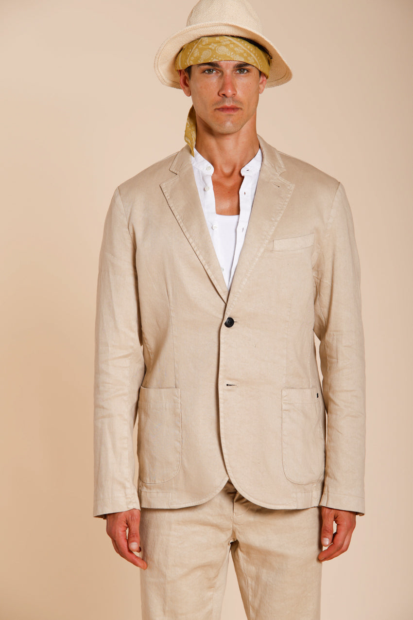 Da Vinci Blazer Herren in Twill aus Leinen und Baumwolle