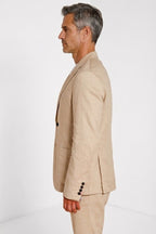 Da Vinci blazer uomo in twill di lino e cotone
