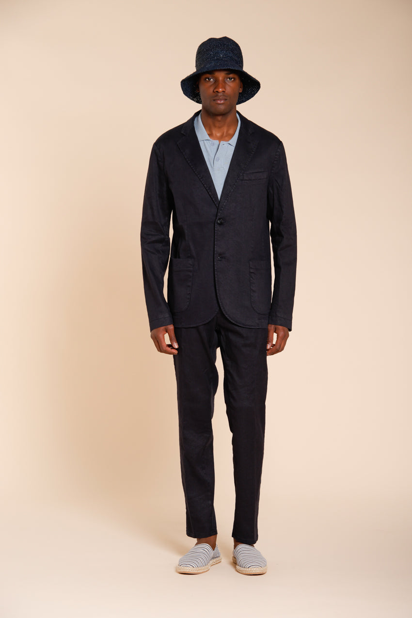Da Vinci blazer uomo in twill di lino e cotone