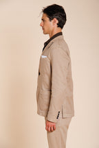 Da Vinci blazer uomo in twill di lino e cotone