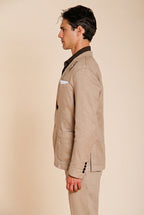 Da Vinci Blazer Herren aus Twill von Leinen und Baumwolle