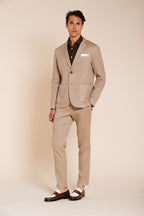 Da Vinci blazer uomo in twill di lino e cotone