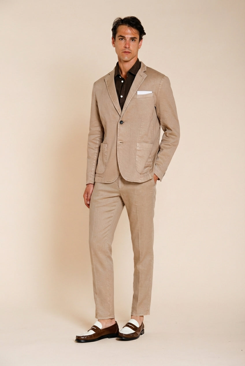 Da Vinci Blazer Herren aus Twill von Leinen und Baumwolle