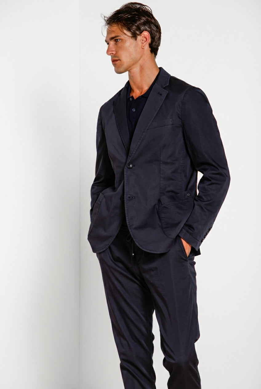 Da Vinci Travel blazer uomo in raso tecnico travel stretch