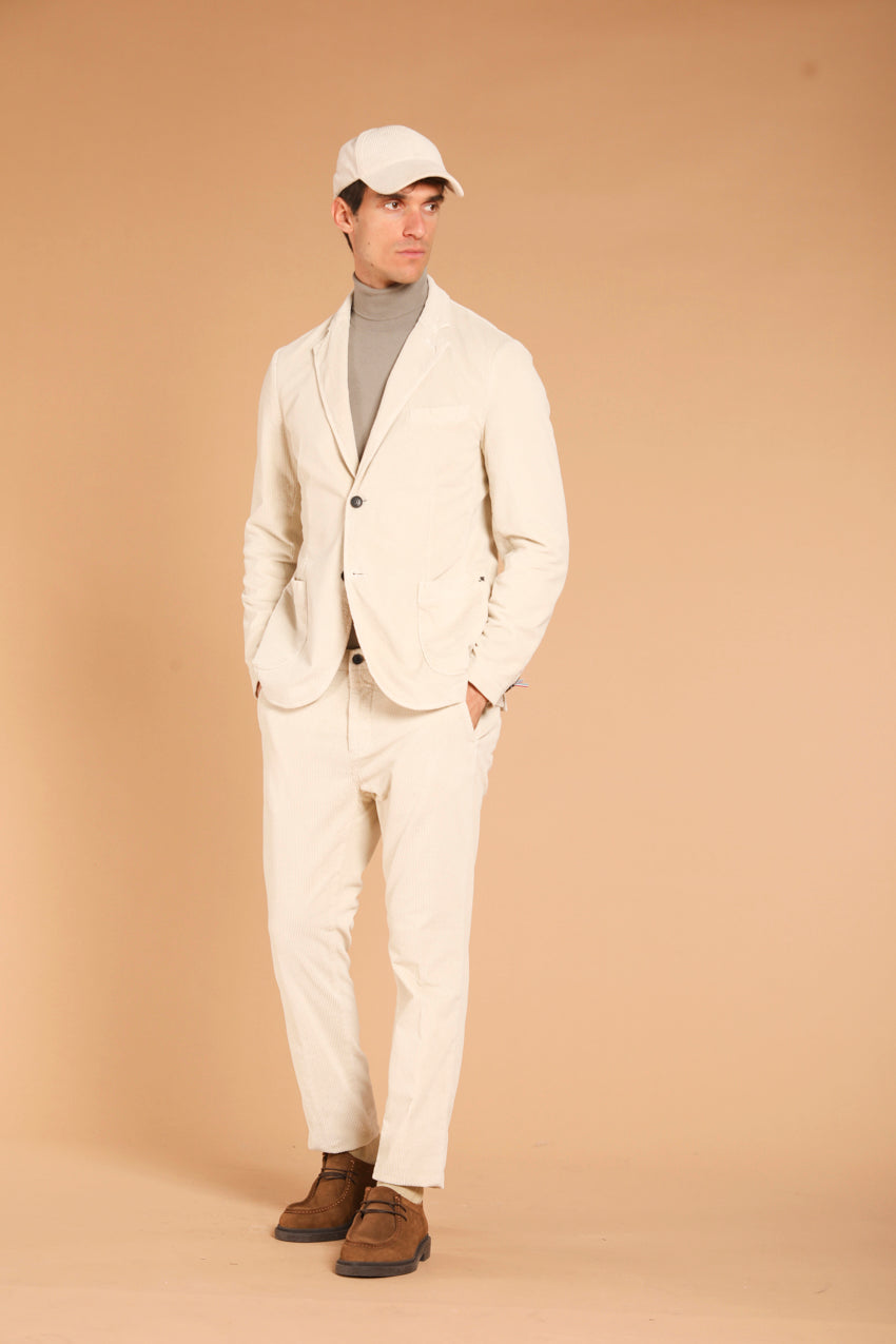 immagine 2 di blazer uomo modello Da Vinci in velluto, di colore stucco, fit regular di Mason's