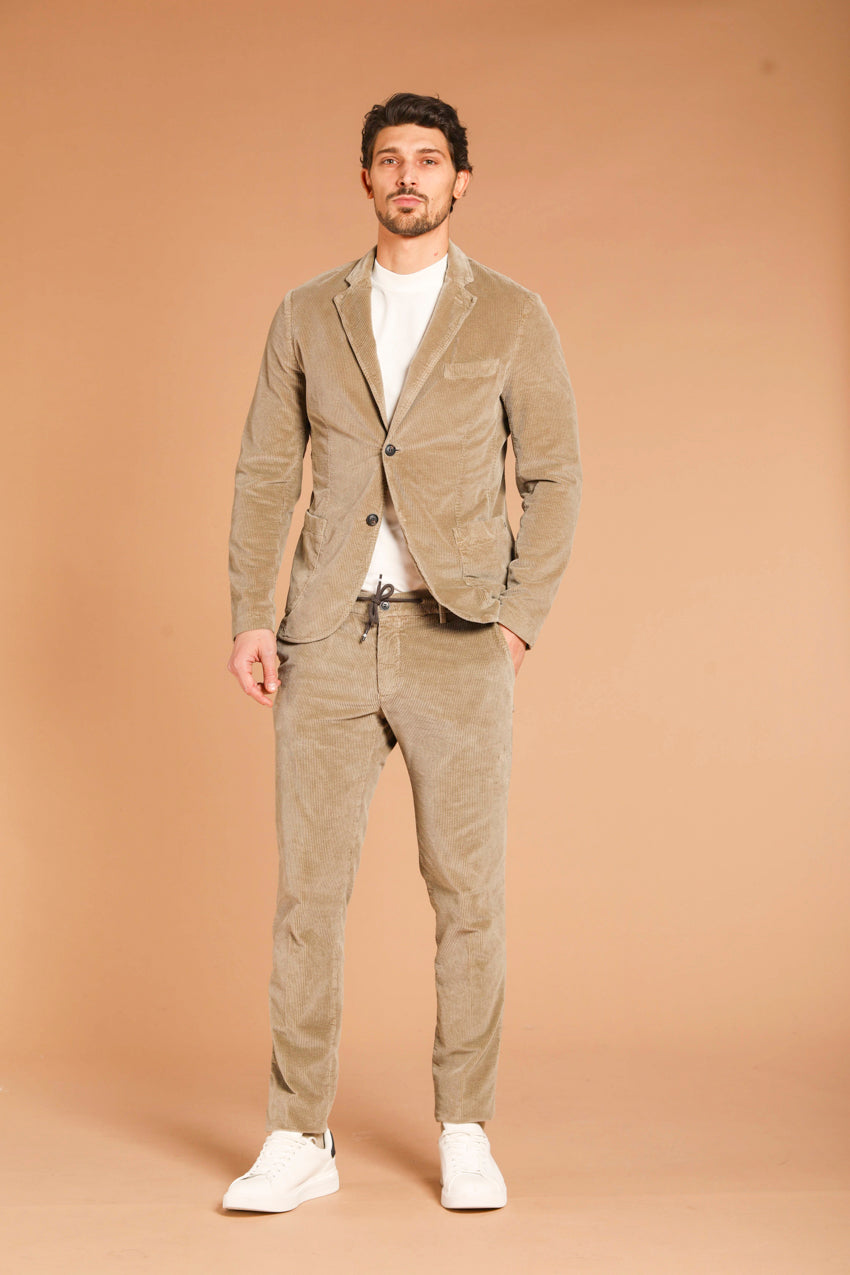 immagine 2 di blazer uomo modello Da Vinci in velluto, color kaki fit regular di Mason's