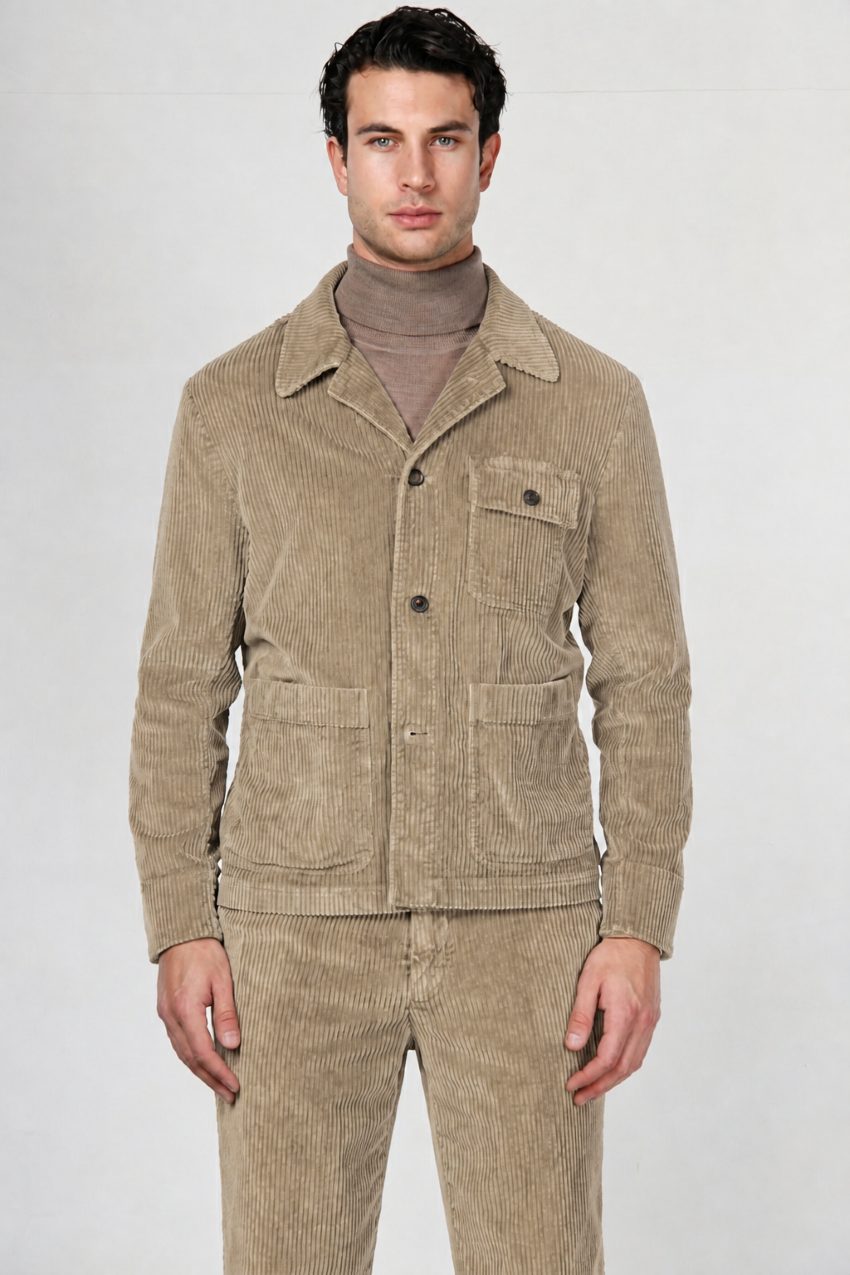Work Jacket overshirt uomo in velluto a costa larga